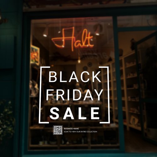 Modern Black Friday Sale Store Discount Sale Promo Window Cling