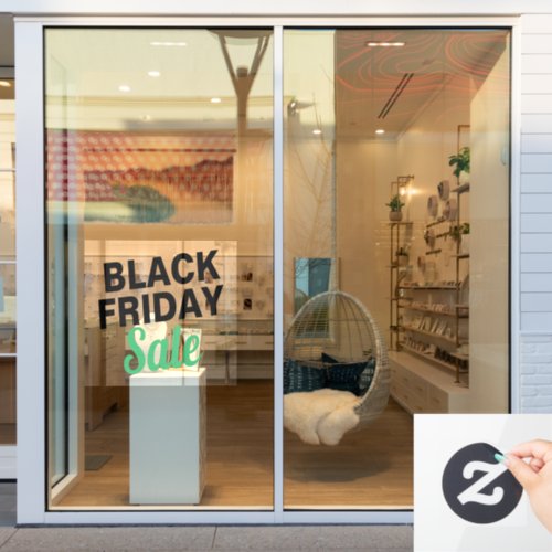 Modern black friday sale store large window clings