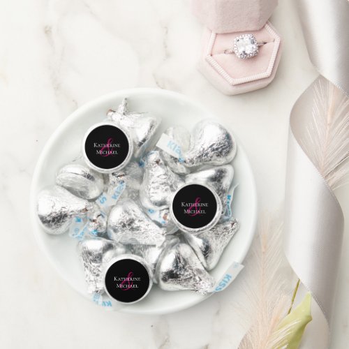 Modern Black Fuchsia and White_Wedding_ Hersheys Kisses