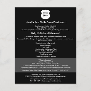 Modern Black Fundraiser  Flyer