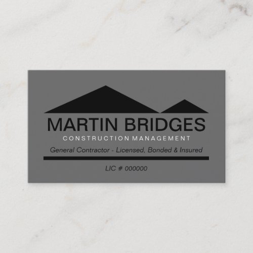 Modern Black General Construction Business Cards
