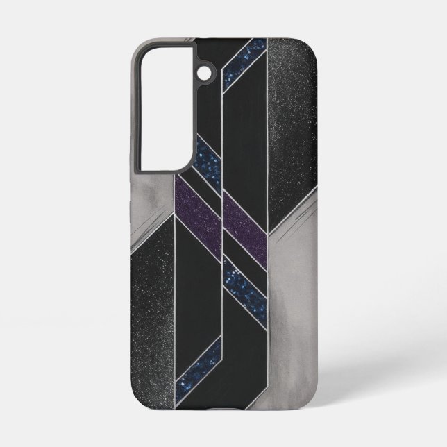 Modern Black Geometric Samsung Galaxy Case (Back)
