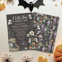 Modern Black Ghosts Coed Halloween Baby Shower Invitation
