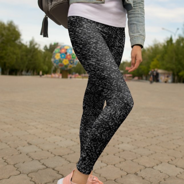 Modern Black Glitter Sparkle Leggings (Modern Black Glitter Sparkle Leggings)