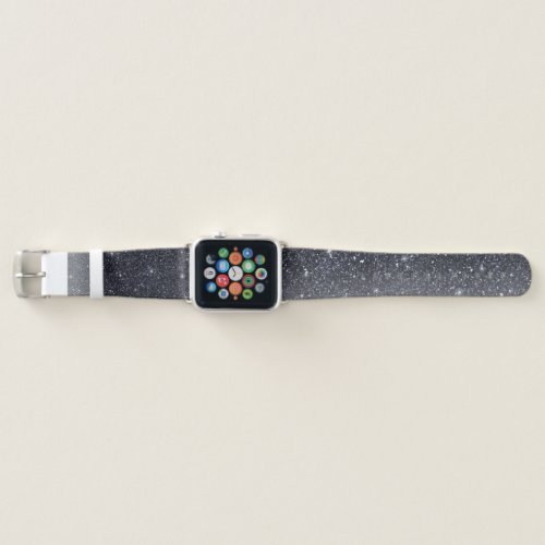 Modern Black Glitter Sparkles Gift Apple Watch Band