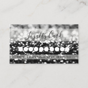 Modern Black GlitterSalon & Spa Loyalty Business Card