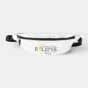 Modern Black & Gold 2024 Texas Total Solar Eclipse Fanny Pack