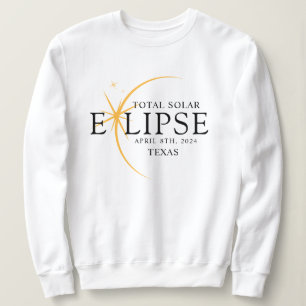 Modern Black & Gold 2024 Texas Total Solar Eclipse Sweatshirt