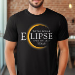 Modern Black &amp; Gold 2024 Texas Total Solar Eclipse T-shirt at Zazzle