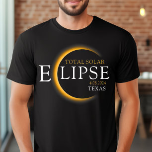 Modern Black & Gold 2024 Texas Total Solar Eclipse T-Shirt