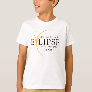 Modern Black & Gold 2024 Texas Total Solar Eclipse T-Shirt