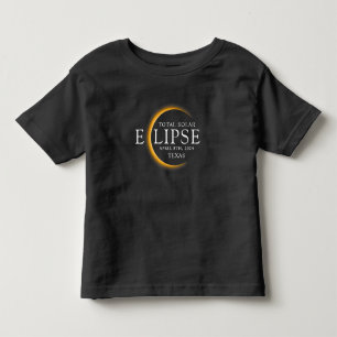 Modern Black & Gold 2024 Texas Total Solar Eclipse Toddler T-shirt