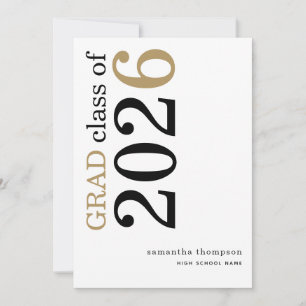 Modern Black Gold 2026 Graduation Announcement