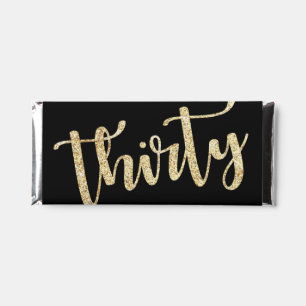 Modern Black & Gold 30th Birthday Personalized Hershey Bar Favors