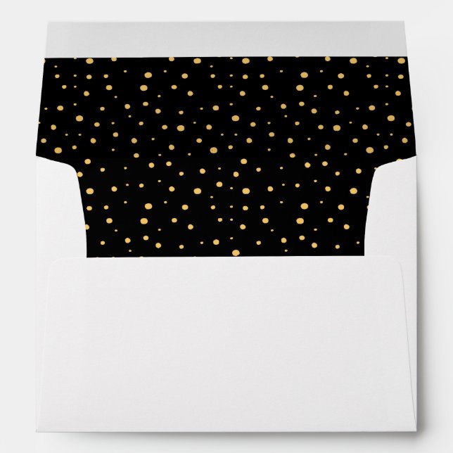 Modern Black Gold 50th Birthday Printed Envelope (Back (Bottom))