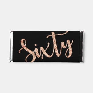 Modern Black & Gold 60th Birthday Personalized Hershey Bar Favors