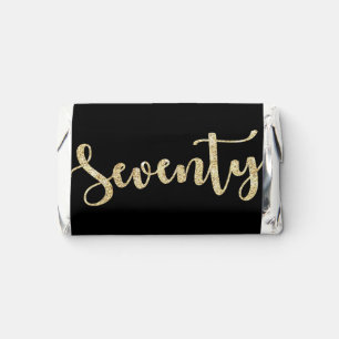 Modern Black & Gold 70th Birthday Personalized Hershey's Miniatures