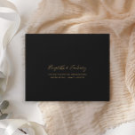 Modern Black Gold Agate Dark Wedding RSVP Return Envelope<br><div class="desc">The inside of this elegant modern wedding invitation RSVP return envelope features a black watercolor agate design trimmed with faux gold glitter. Customize the front with the names of the bride and groom in gold-colored handwriting script and the return address in copperplate font on an off-black background. NOTE: This envelope...</div>
