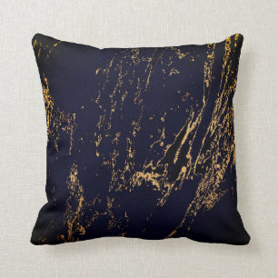Modern Black, Gold, And Navy Trendy Throw Pillow