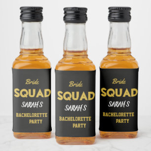 Modern Black Gold Bachelorette Party Favor Liquor Bottle Label