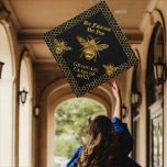 Modern Black Gold Bee Fabulous Bee You Queen Bee Graduation Cap Topper<br><div class="desc">This designs fabulous, it is glamorous and eye catching. It features a hand drawn sparkling gold Queen bee and its golden worker bees on a golden hexagon beehive. It is modern, elegant and stylish. Customizable typography. Part of the Bee Fabulous - Bee You - Queen Bee Collection. Copyrighted by Suki’s...</div>
