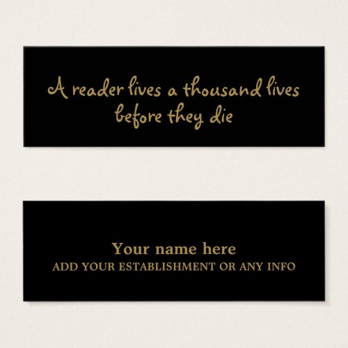 Modern Black  Gold Bookmark