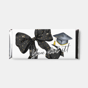Modern Black Gold Bow Hershey Bar Favors