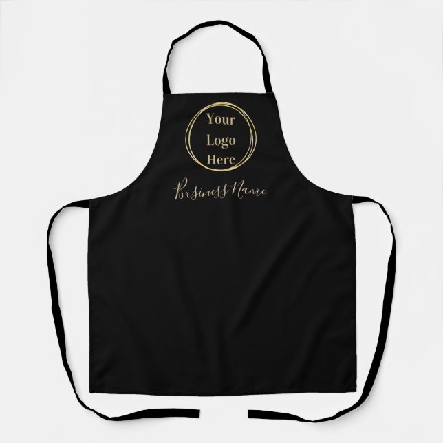 Modern Black Gold Business Apron (Front)