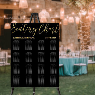 Modern Black & Gold Calligraphy Wedding Foam Board