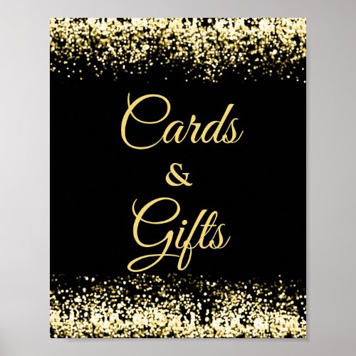 Modern Black Gold Cards and Gifts  Poster