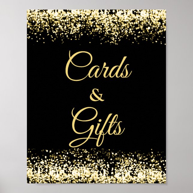 Modern Black Gold Cards and Gifts  Poster (Front)