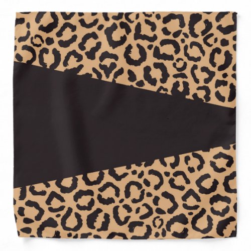 Modern Black Gold Cheetah Leopard Animal Print Bandana