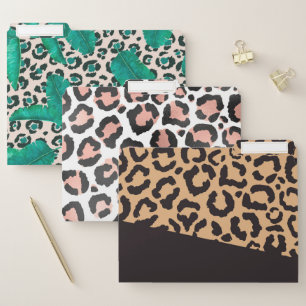 Modern Black Gold Cheetah Leopard Animal Print File Folder
