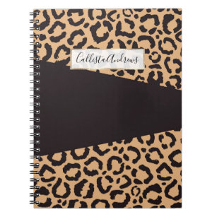 Modern Black Gold Cheetah Leopard Animal Print Notebook