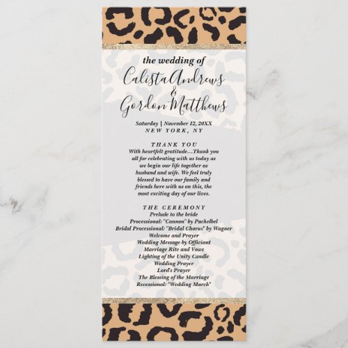 Modern Black Gold Cheetah Leopard Animal Print Program
