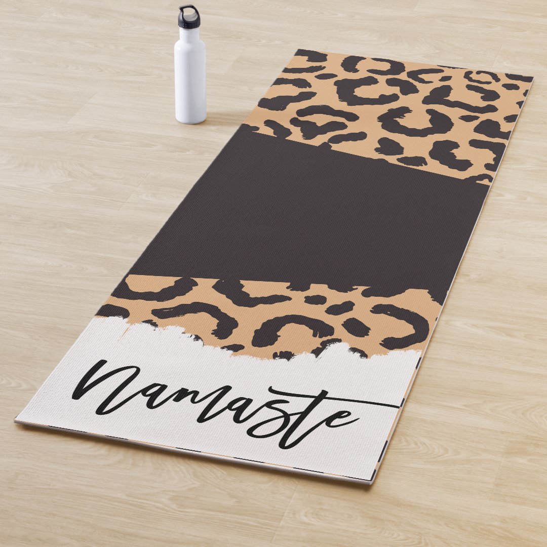 Modern Black Gold Cheetah Leopard Animal Print Yoga Mat Zazzle