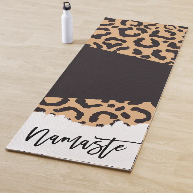 Modern Black Gold Cheetah Leopard Animal Print Yoga Mat Zazzle