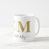 Modern Black Gold Company Monogram Business Name  Coffee Mug (Front Right)