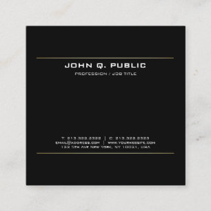 Modern Black Gold Creative Design Elegant Trendy Square Business Card