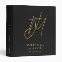 Modern Black Gold Custom Monogram