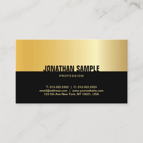 Modern Black Gold Elegant Professional Template Business Card