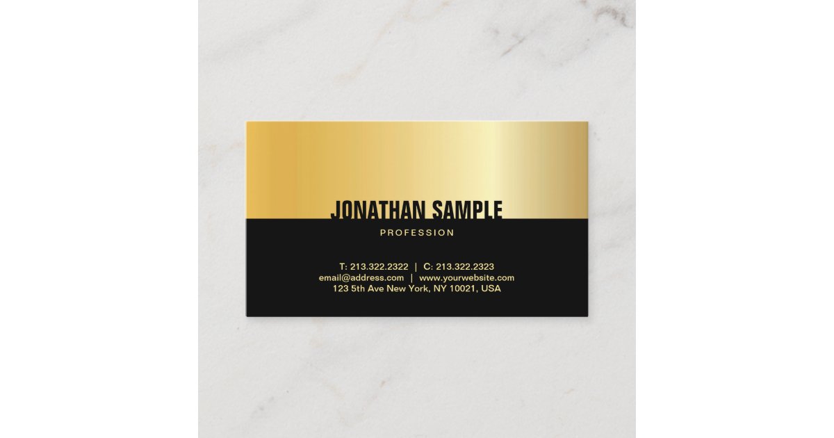 Modern Black Gold Elegant Professional Template Business Card | Zazzle