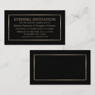 Modern Black & Gold Evening Event Ticket Invite