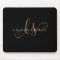 Modern Black Gold Feminine Script Monogrammed