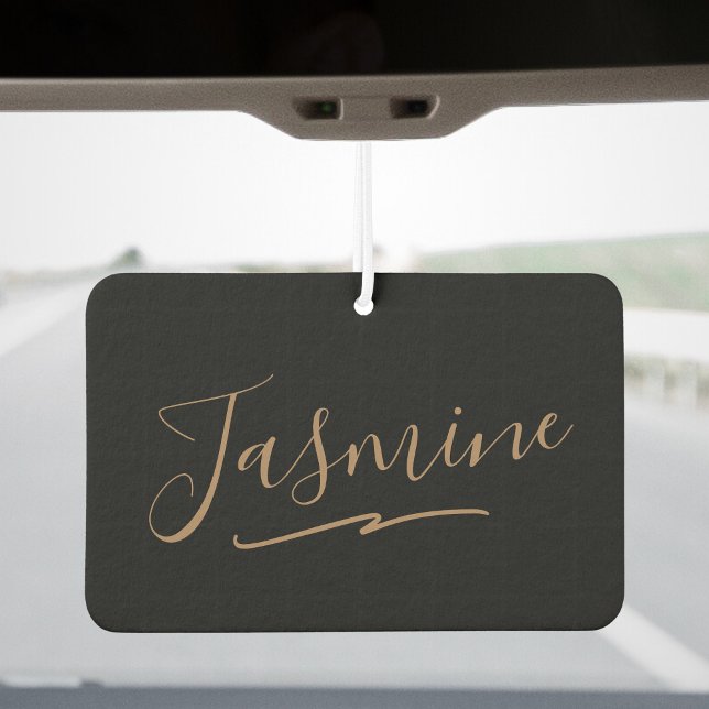 Modern Black Gold Feminine Script Name Air Freshener (Creator Uploaded)
