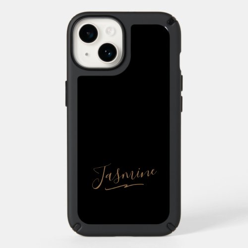 Modern Black Gold Feminine Script Name Speck iPhone 14 Case