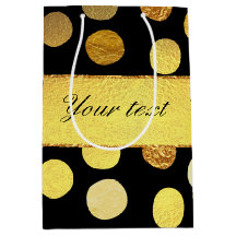 Modern Black Gold Foil Confetti Dots