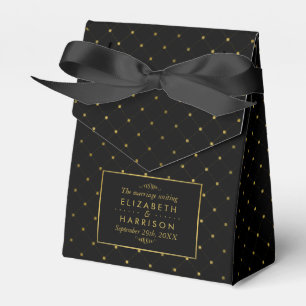 Modern Black & Gold Foil Effect Wedding Favor Boxes