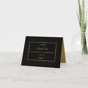 Modern Black & Gold Foil Effect Wedding Thank You Card