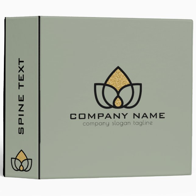 Modern Black & Gold Geometric Logo Binder (Front/Spine)